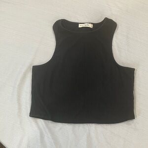 Black Crop Tank top. High neck